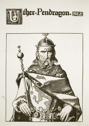 Uther Pendragon, illustratie uit “Het verhaal van koning Arthur en zijn ridders”, 1903